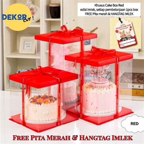 Jual Box Mika Kue Transparan Kotak Kue Ulang Tahun Cake Box Mika Dus