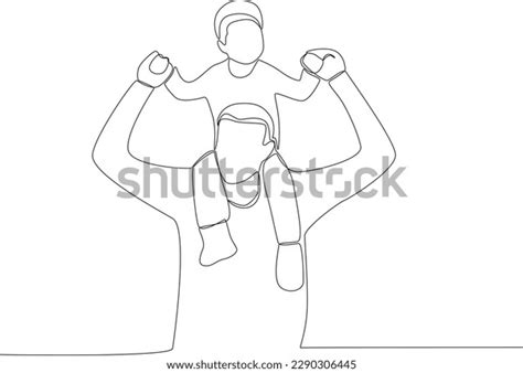 Father Carries Son On His Shoulder Stock Vector Royalty Free 2290306445 Shutterstock