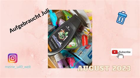 Aufgebraucht Beauty Haushalt August 2023 YouTube