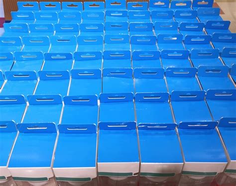 premium photo blue  white product package