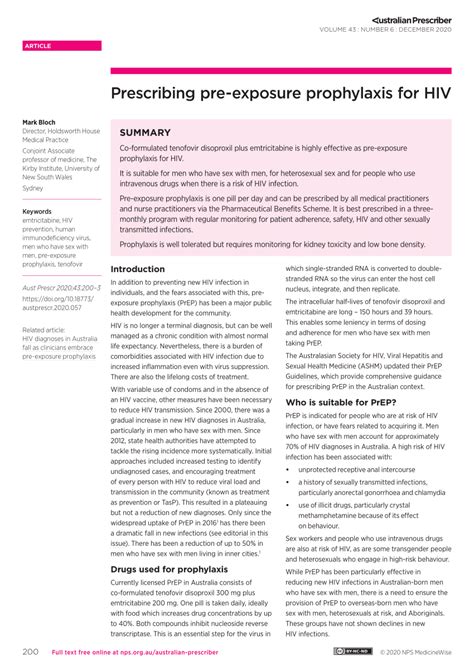 Pdf Prescribing Pre Exposure Prophylaxis For Hiv