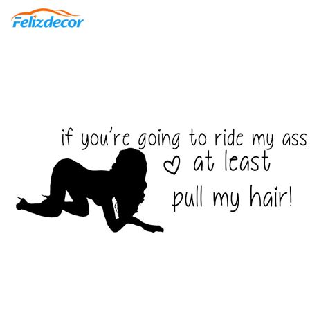 Ride My Ass Pull My Hair Sticker Decal Funny Vinyl Car Bumper Car