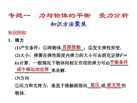 2012届步步高高考物理大二轮专题复习与增分策略课件：专题一力与物体的平衡受力分析word文档在线阅读与下载无忧文档