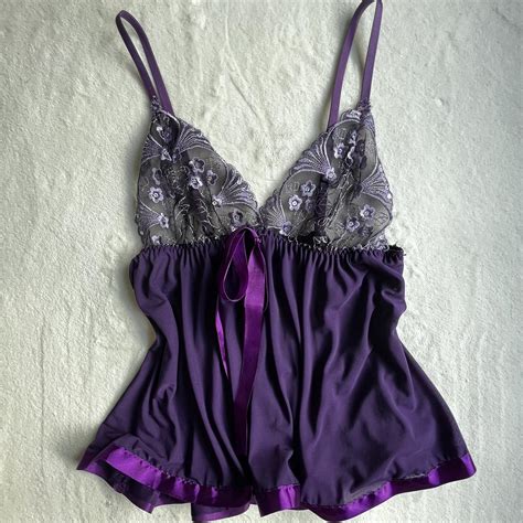 Item Purple Babydoll Lingerie Top Size Listed Depop
