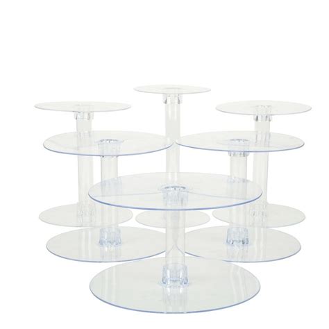 Tier Clear Acrylic Cake Stand Set Cupcake Holder Dessert Pedestals