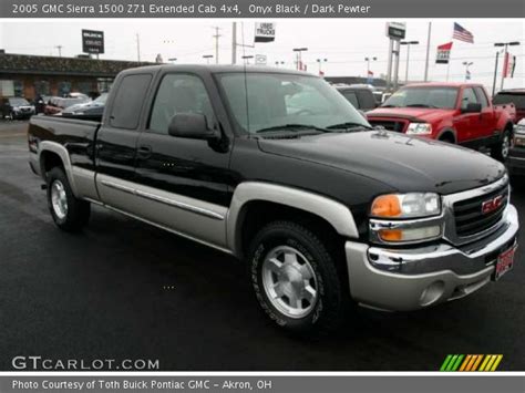 Onyx Black 2005 Gmc Sierra 1500 Z71 Extended Cab 4x4 Dark Pewter Interior