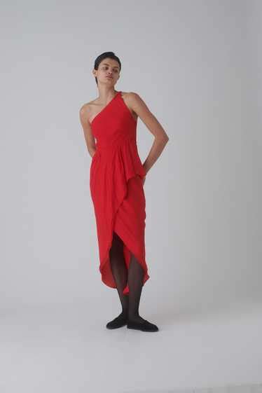 1980s Halston Silk Chiffon Dress Gem