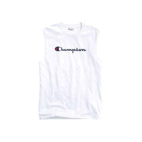 Champion Men S Classic Jersey Muscle Tee Script Logo Spicylegs