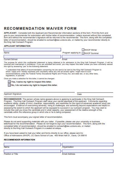 Free 51 Waiver Forms In Pdf Ms Word Excel