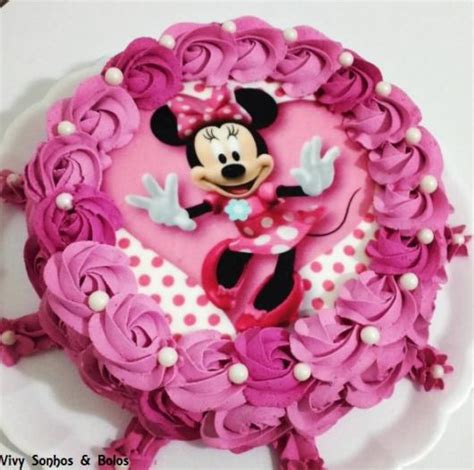 Compartilhar Bolo Bolo Da Minnie Chantilly Redondo