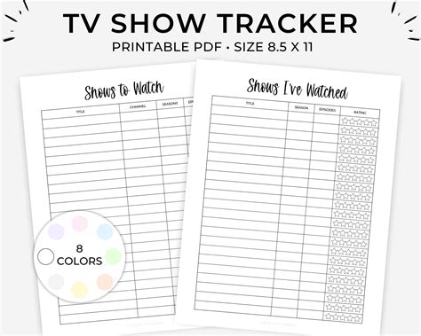 Printable Tv Show List Tv Series Tracker Tv Shows To Watch Shows I