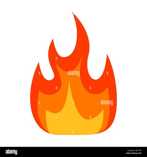 Icono de llama de fuego Símbolo de color de hoguera Vector aislado