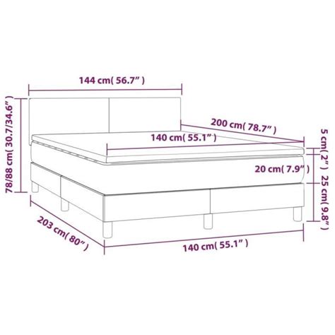 Lit à sommier tapissier avec matelas Gris 140x200 cm Similicuir