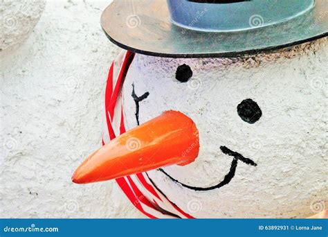 Snowman Statue Carrot Nose Stock Photo - Image: 63892931