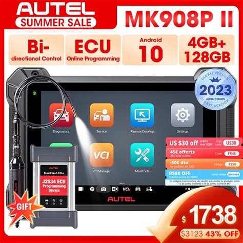 Autel MaxiCOM MK908P II Car Diagnostic Scan Tool With J2534 ECU