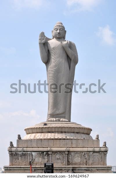 Buddha Statue Hussain Sagar Hyderabad India Stock Photo