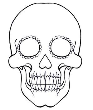 Day Of The Dead Sugar Skull Coloring Template By Kriopie Design Tpt