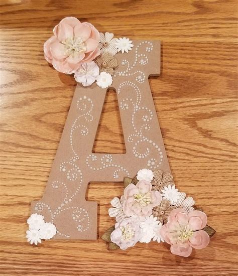 Decorated Letter A Wooden Letters Decorated Diy Decorate Letters