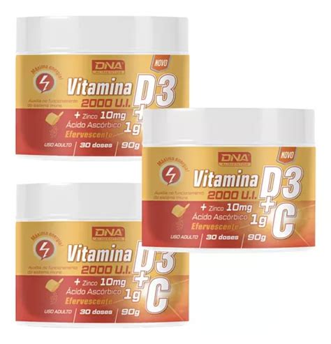 Kit De Vitaminas C Zinc Y Vitamina D En Polvo Efervesc X