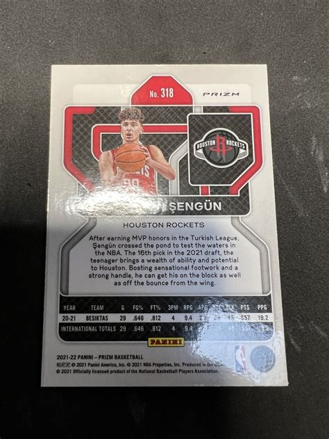 Panini Prizm Alperen Sengun Green Prizm Rookie Rockets