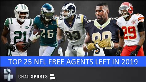 Top 25 NFL Free Agents Left In 2019 YouTube