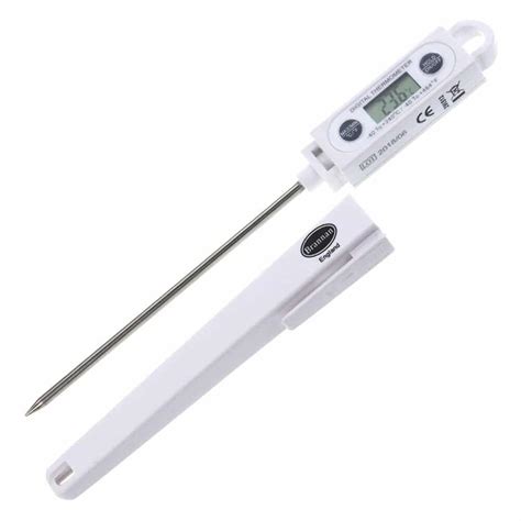 Digital Thermometer with 120mm Stainless Steel Probe - Temp Range -40+240°C Battery Included ...