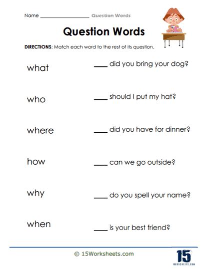 Question Words Worksheets 15