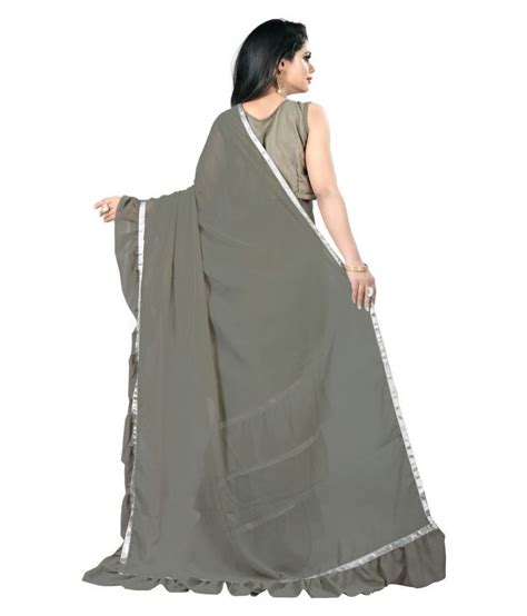 Anjaneya Sarees Grey Black Georgette Saree Combos Buy Anjaneya Sarees