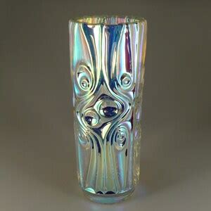 Bohemian Czech Sklo Union Art Glass Iris Iridescent Vase By Frantisek