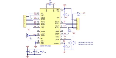 Pololu - Schematic diagram for the DRV8824/DRV8825 stepper motor driver ...