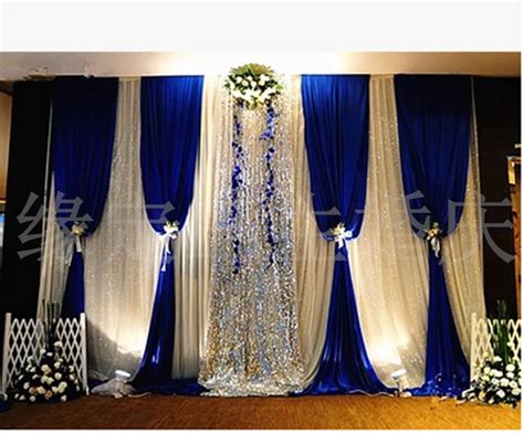 Free Shipping Royal Blue Wedding backdrop with silver sequin in middle wedding decoration-in ...