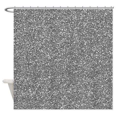 Silver Glitter Effect Shower Curtain By Chic Ts And Home Decor