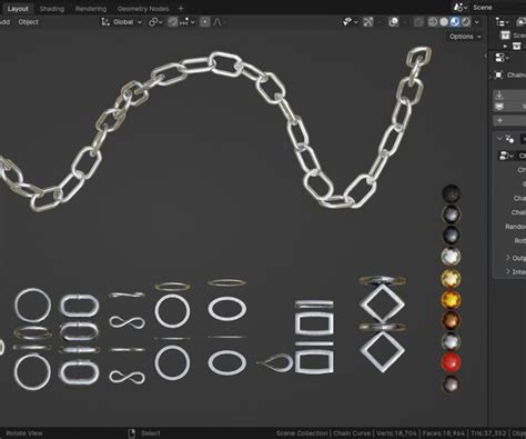 Artstation Customizable Chain Links 🔗 Geometry Nodes Blender