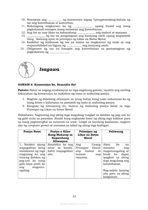 Edukasyon Sa Pagpapakatao 10 Modyul 3 Prinsipyo Ng Likas Na Batas Moral