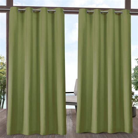 Exclusive Home Delano Kiwi Green Solid Light Filtering Grommet Top