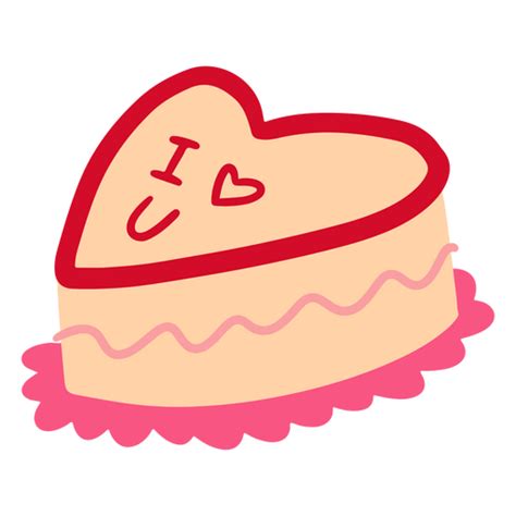 Diseño Png Y Svg De Pastel En Forma De Corazón Con Te Amo Escrito En él