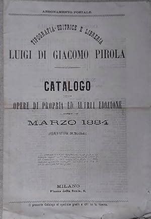 Tipografia Editrice E Libreria Luigi Di Giacomo Pirola Catalogo Delle