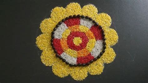 Easy Pookalam Design For Onam || Simple Onam Pookalam || Onam Rangoli ...