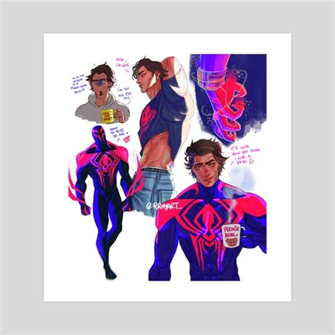 Miguel Ohara Sheet Across The Spiderverse An Art Print By Rrayart