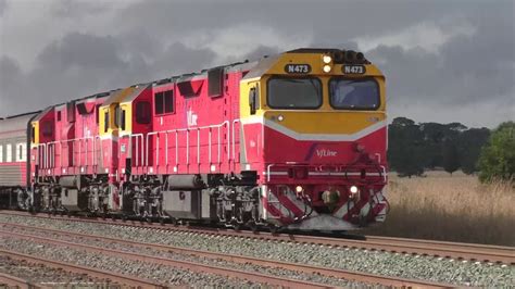 Vline Passenger Double Headed N Class Locomotive Train Youtube