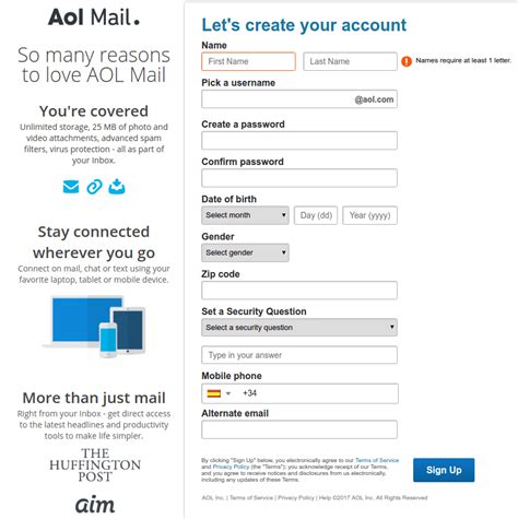 Aol Mail Sign Up • Create Aol Mail Account