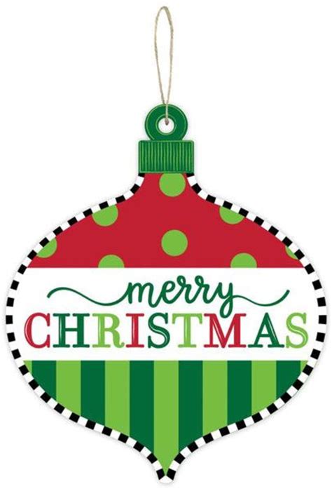 Merry Christmas Ornament Shape Sign 12h X 10 W Mdf Signs Wreaths Wreath Embellishment