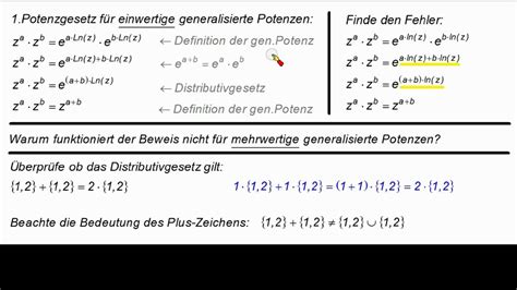 Komplexe Zahlen Generalisierte Potenzen 7 Potenzgesetze 1 Youtube