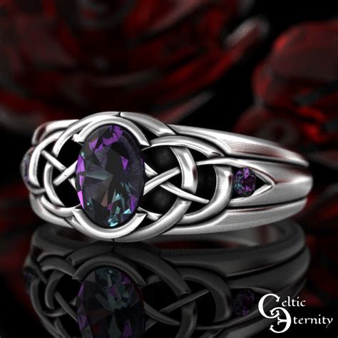 Alexandrite Statement Ring Sterling Alexandrite Wedding Ring Oval