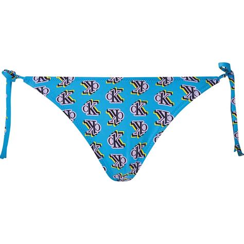 Calvin Klein Braguita Del Bikini Cadena Lado De La Corbata Estampada