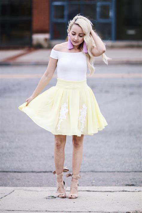 Pleated Skirt In Yellow