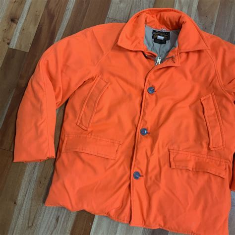 Vintage Eddie Bauer Xl Blaze Orange Down Hunting Coat Puffer Jacket