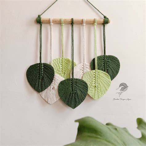 Jual Macrame Wall Hanging Leaves Hiasan Dinding Macrame Daun Shopee