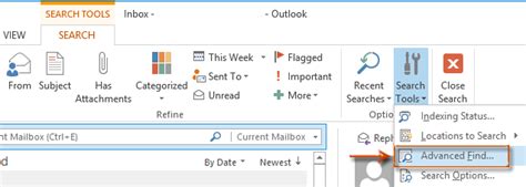 How To Use The Advanced Search In Outlook