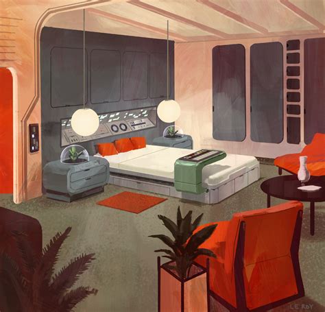 Retrofuturistic Bedroom I Painted RetroFuturism Futuristic Bedroom